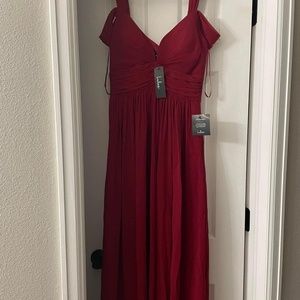 BRAND NEW WITH TAGS Ocean of Elegance Wine Red Maxi Dress Lulu’s